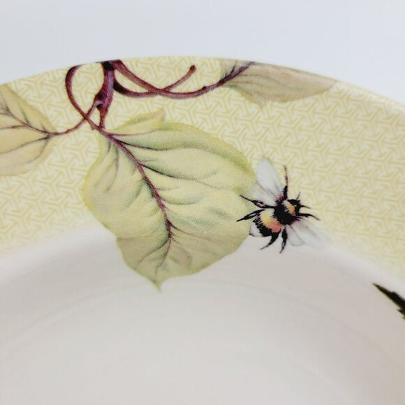 Spode Fruit Haven Rim Soup Bowl Butterfly Bee Fruit & Leaves, Fall Autumn Dishes - Picture 6 of 15